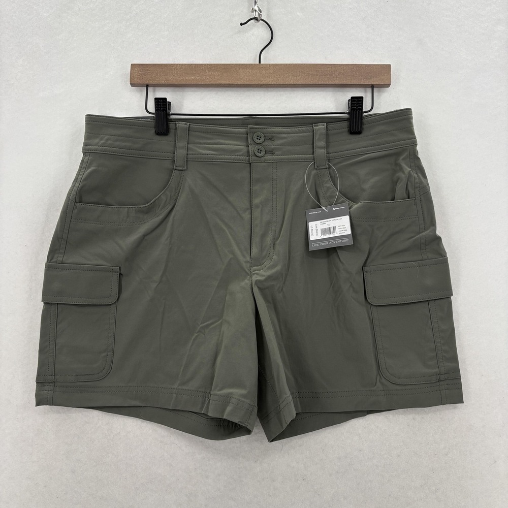Eddie Bauer Travex Sightscape Horizon Cargo Short Womens 14 Green Hiking Stretch